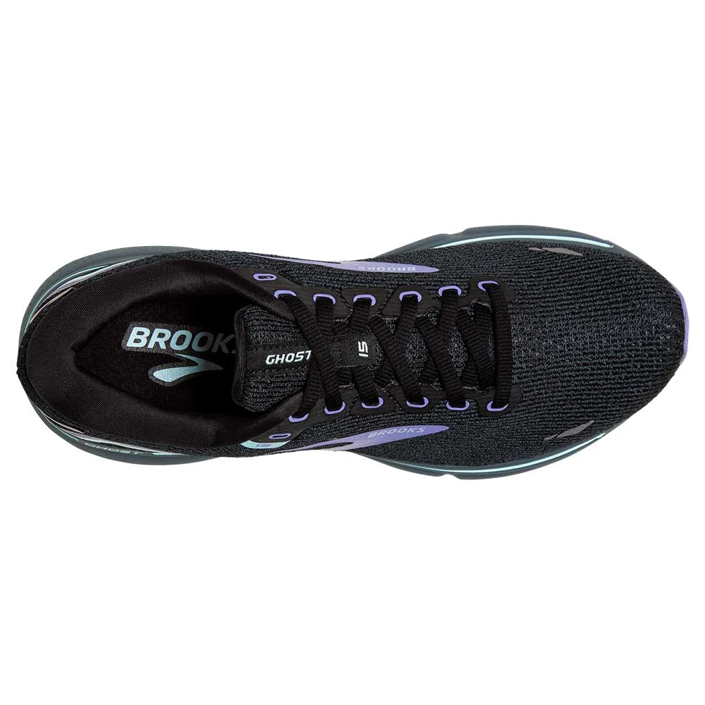 BROOKS Women's Ghost 15 Running Shoe- Black/Jacaranda/Salt- Regular (B) 6 BROOKS Women's Ghost 15 Running Shoe- Black/Jacaranda/Salt- Regular (B) - Image 6