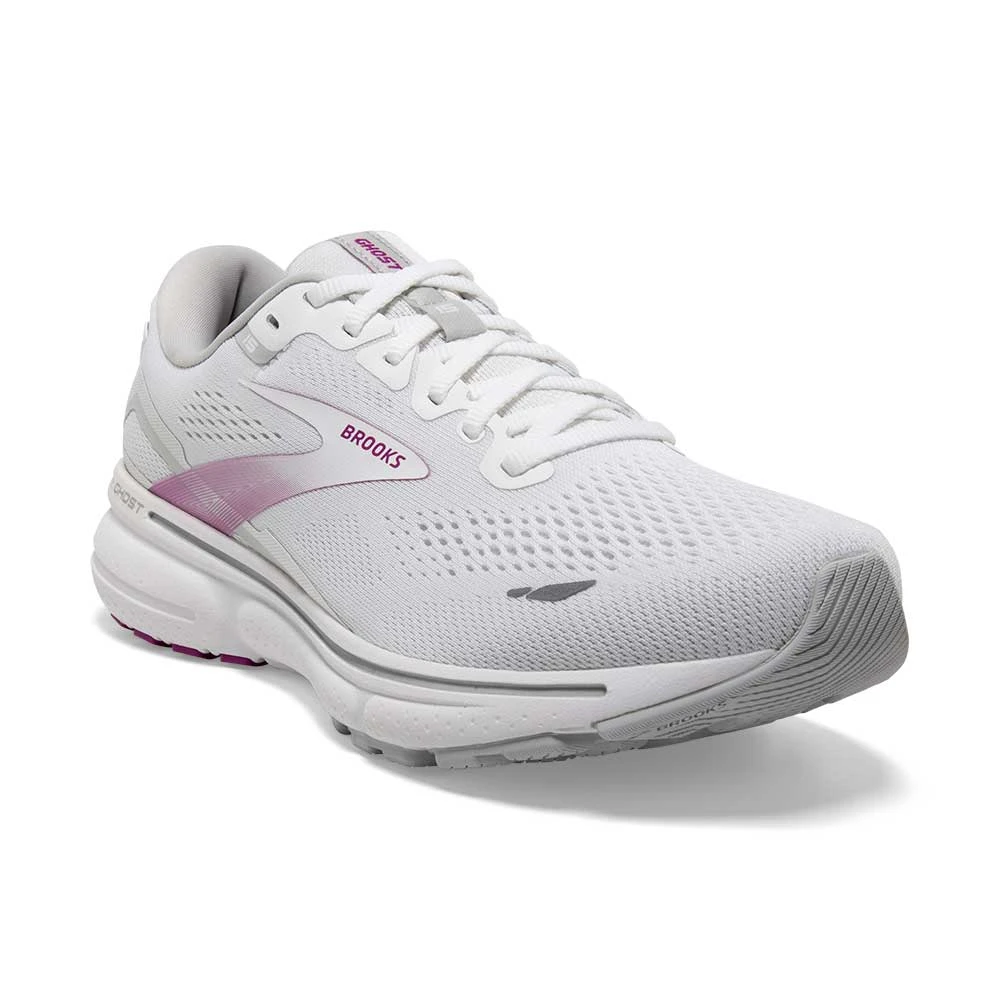 BROOKS Women's Ghost 15 - White/Oyster/Viola 2 BROOKS Women's Ghost 15 - White/Oyster/Viola - Image 2