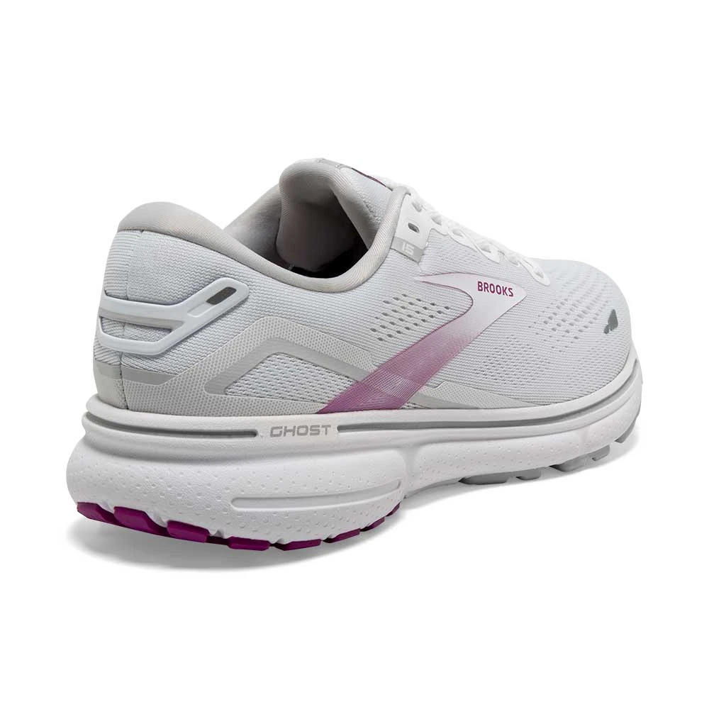 BROOKS Women's Ghost 15 - White/Oyster/Viola 4 BROOKS Women's Ghost 15 - White/Oyster/Viola - Image 4
