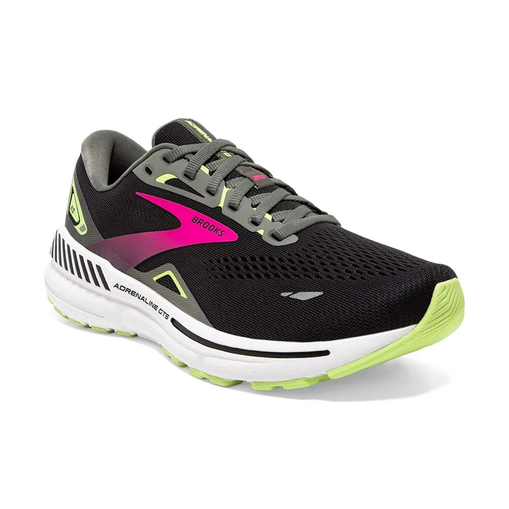 BROOKS Women's Adrenaline GTS 23 Running Shoe - Black/Gunmetal/Sharp Green- Regular (B) 2 BROOKS Women's Adrenaline GTS 23 Running Shoe - Black/Gunmetal/Sharp Green- Regular (B) - Image 2