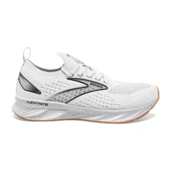 BROOKS Women's Levitate StealthFit 6 Running Shoe- White/Bran- Regular (B)