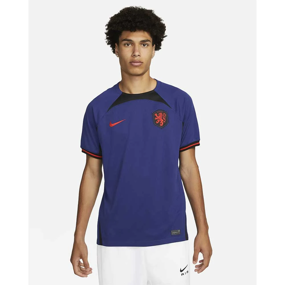 Men's Nike Netherlands 2022/23 DF Stadium Away Jersey - Deep Royal/Black 2 Men's Nike Netherlands 2022/23 DF Stadium Away Jersey - Deep Royal/Black - Image 2