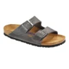 Birkenstock Arizona Soft Footbed Iron Oiled Leather Sandal- Regular/Wide