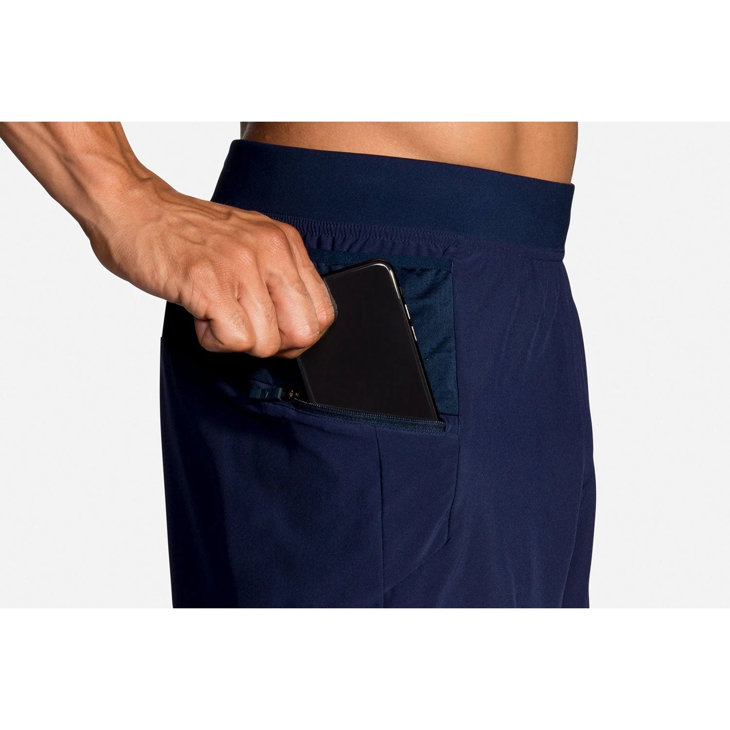 BROOKS Men's Sherpa 7" 2-In-1 Short - Navy 7 BROOKS Men's Sherpa 7" 2-In-1 Short - Navy - Image 7