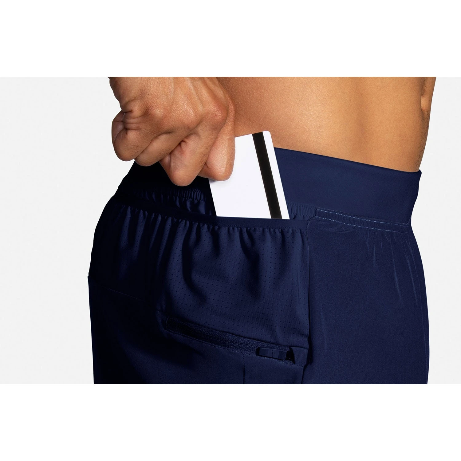 BROOKS Men's Sherpa 7" 2-In-1 Short - Navy 6 BROOKS Men's Sherpa 7" 2-In-1 Short - Navy - Image 6