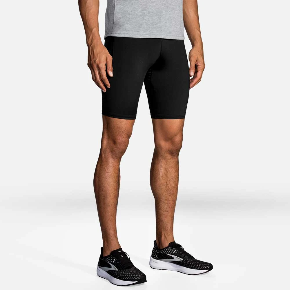 BROOKS Men's Source 9in Short Tight - Black 2 BROOKS Men's Source 9in Short Tight - Black - Image 2
