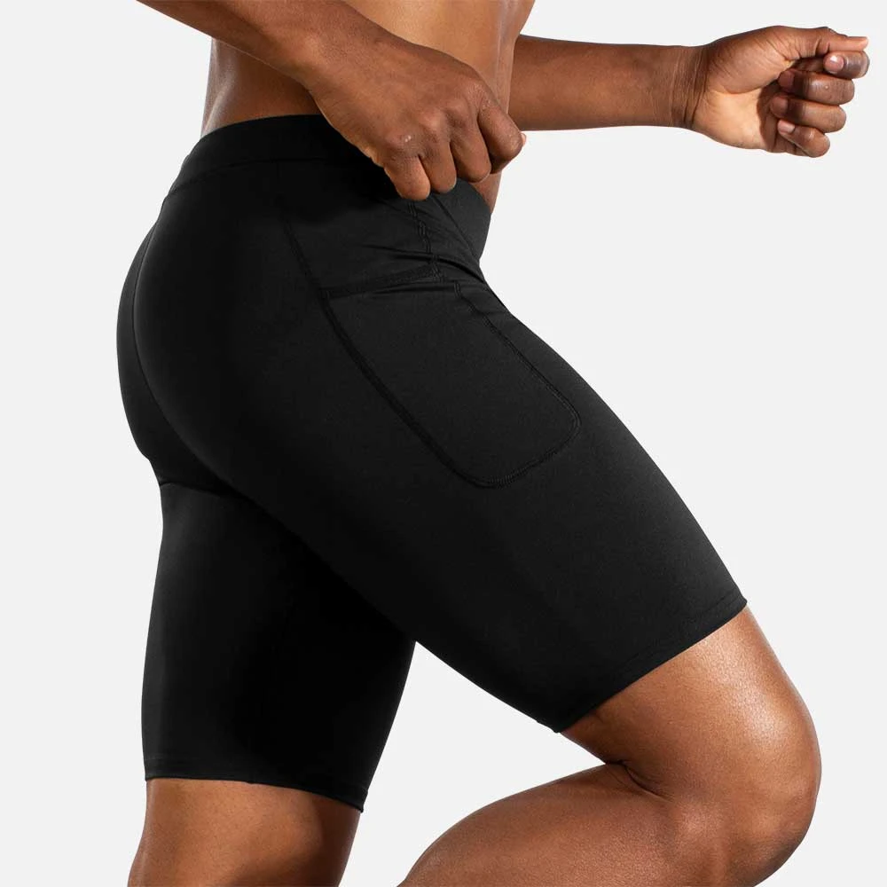 BROOKS Men's Source 9in Short Tight - Black 7 BROOKS Men's Source 9in Short Tight - Black - Image 7