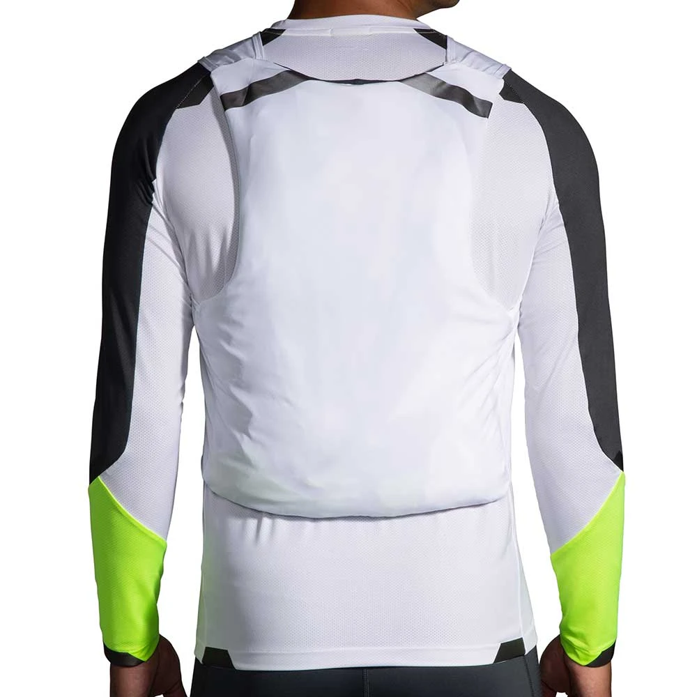 BROOKS Men's Run Visible Convertible Jacket - White/Asphalt/Nightlife 6 BROOKS Men's Run Visible Convertible Jacket - White/Asphalt/Nightlife - Image 6