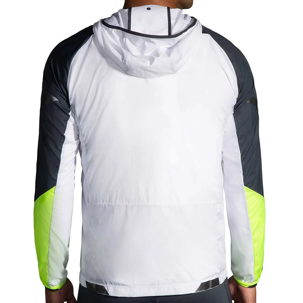 BROOKS Men's Run Visible Convertible Jacket - White/Asphalt/Nightlife 3 BROOKS Men's Run Visible Convertible Jacket - White/Asphalt/Nightlife - Image 3