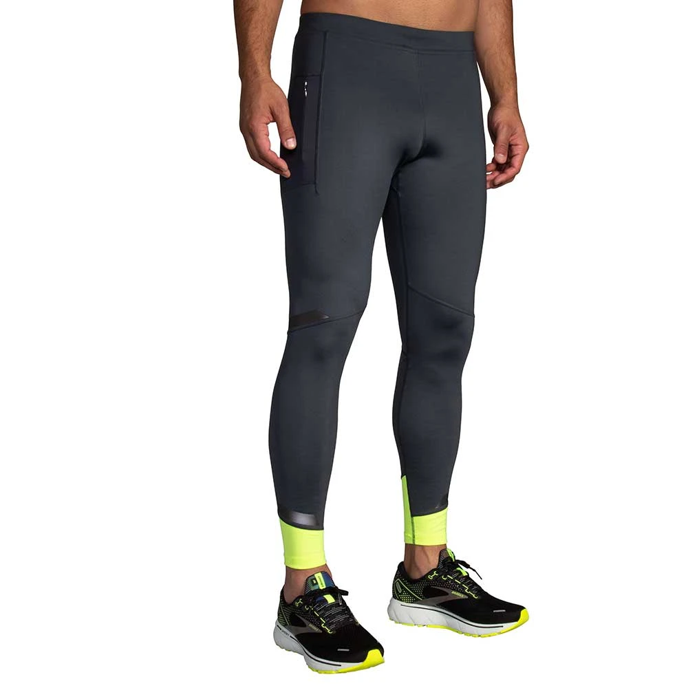 BROOKS Men's Run Visible Tight - Asphalt/Nightlife 2 BROOKS Men's Run Visible Tight - Asphalt/Nightlife - Image 2