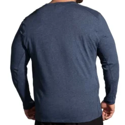 BROOKS Men's Distance Long Sleeve 2.0 Top- Heather Navy -Patagonia Shop 211452 483 MB Distance Long Sleeve 2