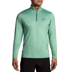 BROOKS Men's Dash 1/2 Zip 2.0 - Htr Sage -Patagonia Shop 211492 393 MF Dash Half Zip 2