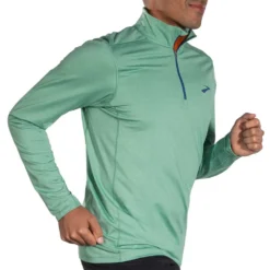 BROOKS Men's Dash 1/2 Zip 2.0 - Htr Sage -Patagonia Shop 211492 393 MV Dash Half Zip 2