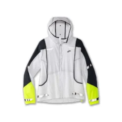 BROOKS Women's Run Visible Convertible Jacket - White/Asphalt/Nightlife