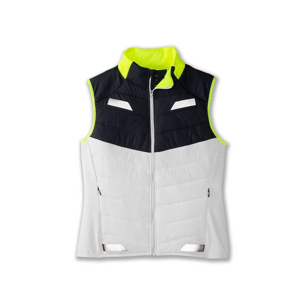 BROOKS Women's Run Visible Insulated Vest - White/Asphalt/Nightlife 1 BROOKS Women's Run Visible Insulated Vest - White/Asphalt/Nightlife