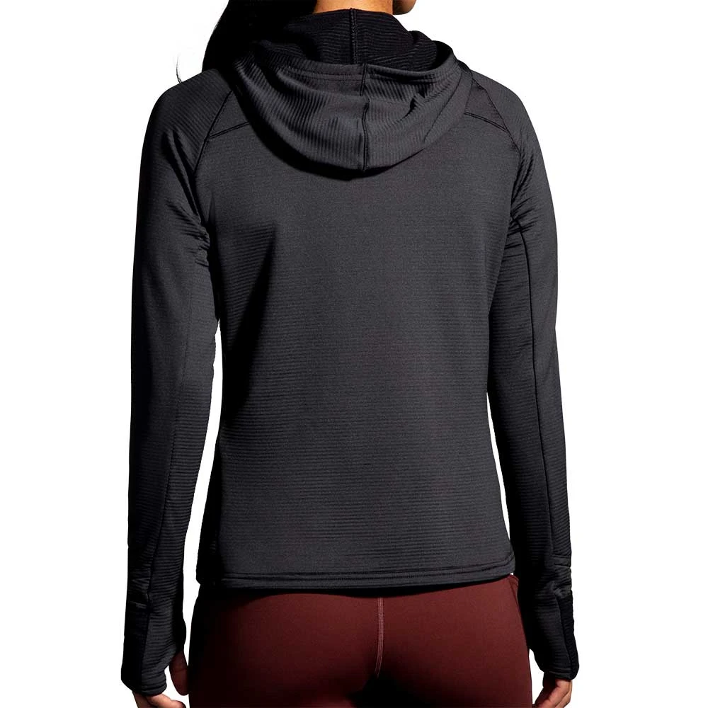 BROOKS Women's Notch Thermal Hoodie 2.0 - Black 6 BROOKS Women's Notch Thermal Hoodie 2.0 - Black - Image 6