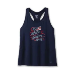 BROOKS Women's Distance Tank 2.0 - Navy/Run USA