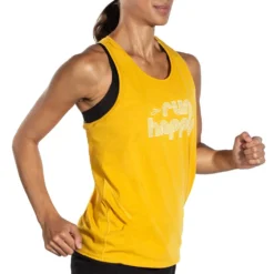 BROOKS Women's Distance Tank 2.0 - Htr Sundial/Retro RH -Patagonia Shop 221606 726 MV Distance Tank 2