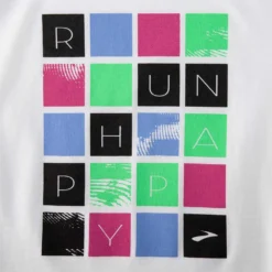 BROOKS Women's Distance Short Sleeve 2.0 - White/RH Mosaic -Patagonia Shop 221614 176 D1 Distance Short Sleeve 2