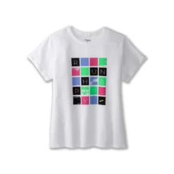 Patagonia Shop 30 BROOKS Women's Distance Short Sleeve 2.0 - White/RH Mosaic