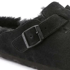 Birkenstock Boston Shearling Black Suede Leather- Regular/Wide -Patagonia Shop 259883 detail 1 1