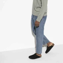 Birkenstock Boston Shearling Black Suede Leather- Regular/Wide -Patagonia Shop 259883 f look m 1