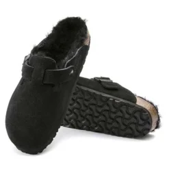 Birkenstock Boston Shearling Black Suede Leather- Regular/Wide -Patagonia Shop 259883 sole 1