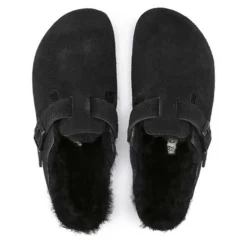 Birkenstock Boston Shearling Black Suede Leather- Regular/Wide -Patagonia Shop 259883 top 1