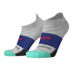 BROOKS Unisex Ghost Lite No Show 2-Pack Socks - Pink/Salt & Light Grey -Patagonia Shop 280496 612 D1 Ghost Lite No Show 2 Pack 1