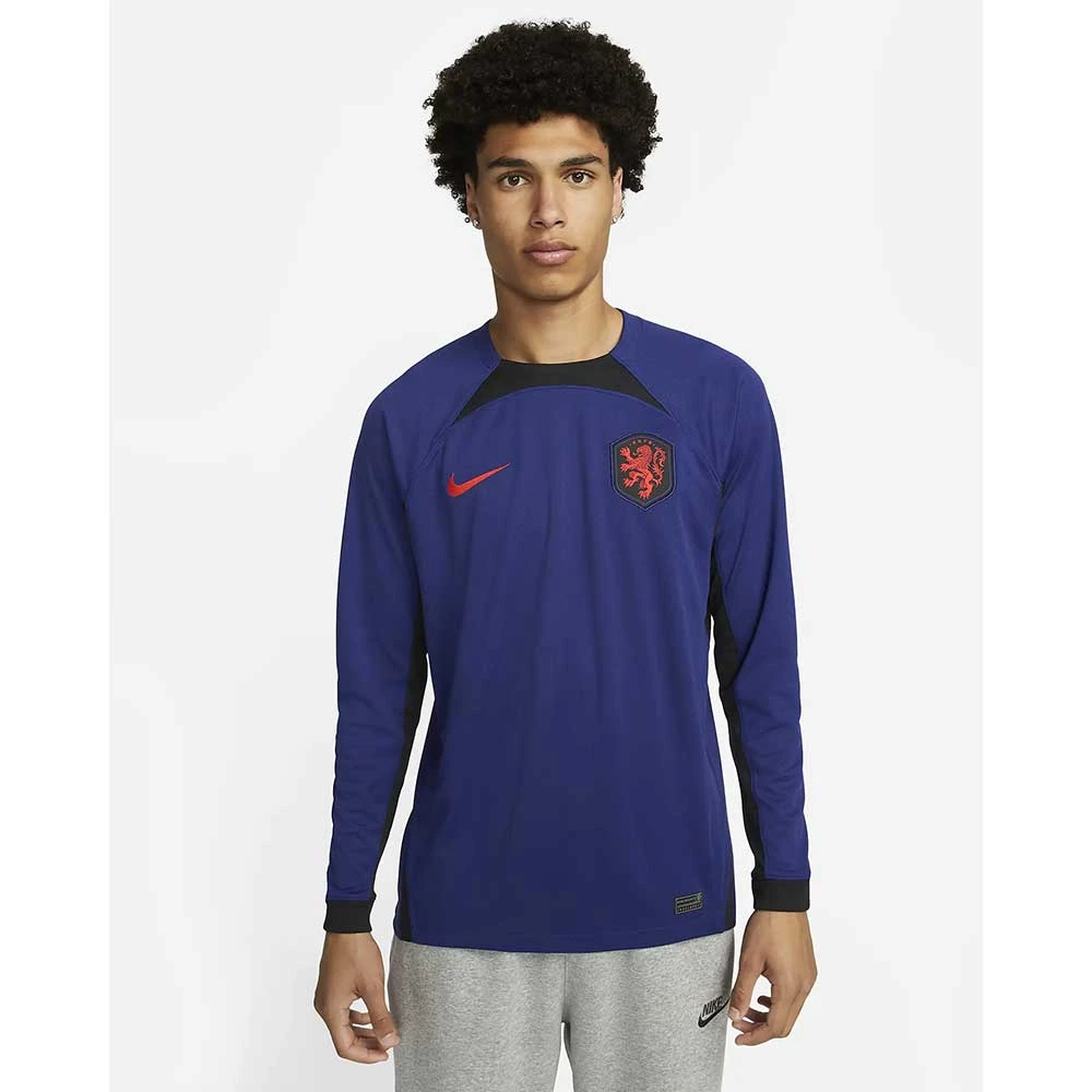 Nike Men's Netherlands 2022/23 Away Long Sleeve Away Jersey - Deep Royal/Black 1 Nike Men's Netherlands 2022/23 Away Long Sleeve Away Jersey - Deep Royal/Black