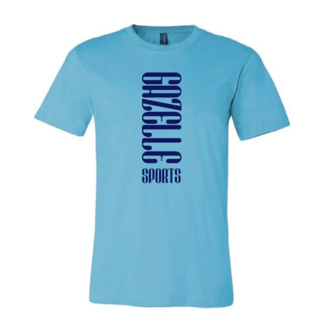 Unisex Vertical Gazelle Sports Jersey Short Sleeve Tee - Turquoise 1 Unisex Vertical Gazelle Sports Jersey Short Sleeve Tee - Turquoise