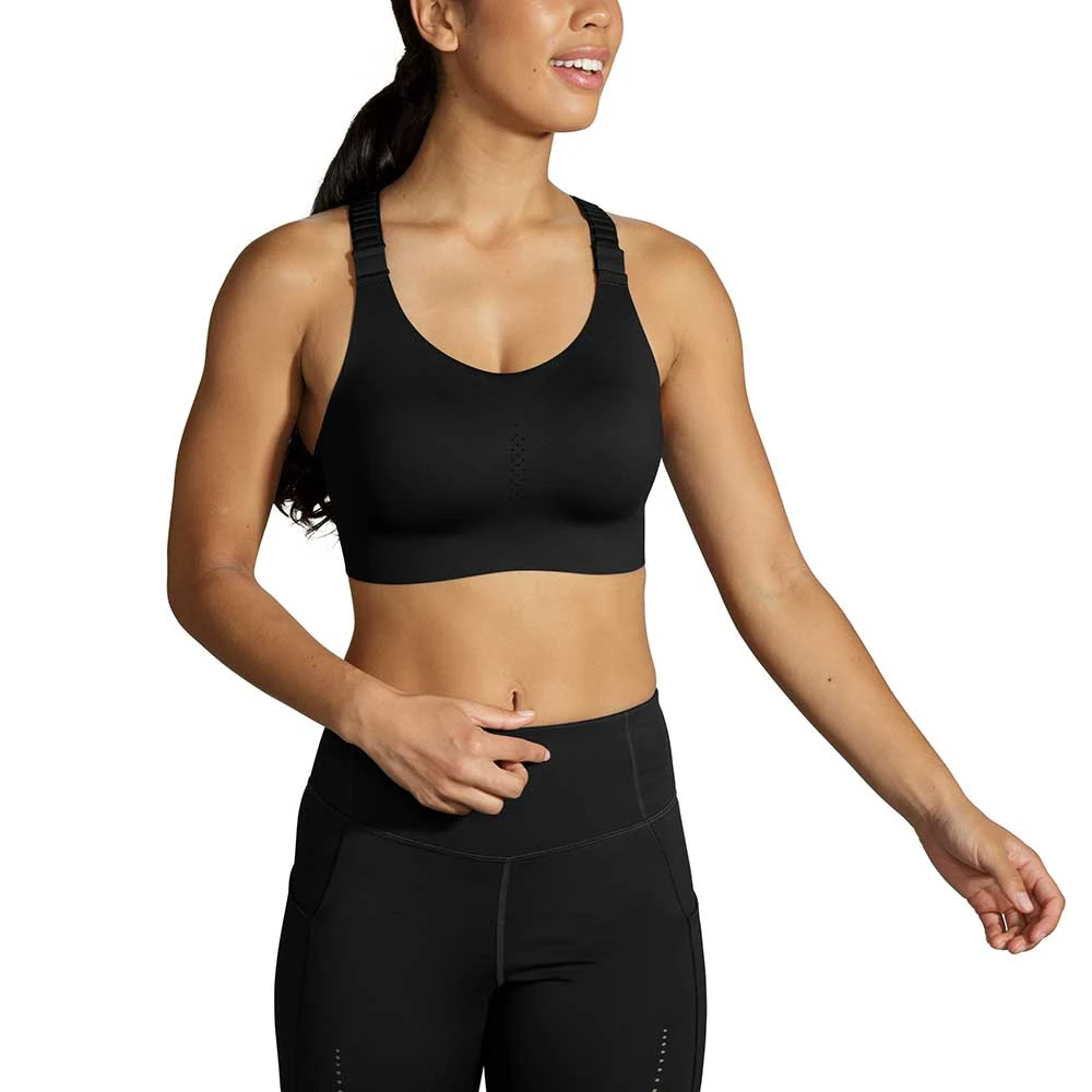 BROOKS Women's Dare Racerback Run Bra 2.0 - Black 6 BROOKS Women's Dare Racerback Run Bra 2.0 - Black - Image 6