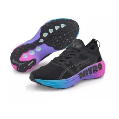 Men's Foreverrun Nitro Sunset Running Shoe - Puma Black/Luminous Blue/Electric Orchid- Regular (D) -Patagonia Shop 38000701 BlackBlue DET