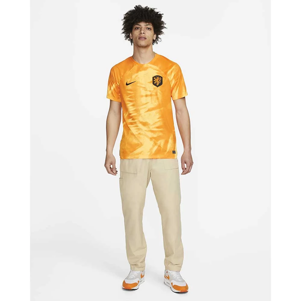 Men's Nike Netherlands 2022/23 DF Stadium Home Jersey - Laser Orange/Black 1 Men's Nike Netherlands 2022/23 DF Stadium Home Jersey - Laser Orange/Black