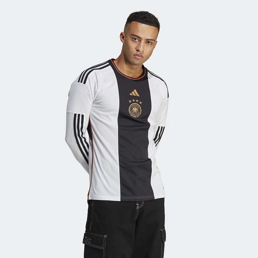 ADIDAS Men's Germany 2022 Home Long Sleeve Jersey - White 2 ADIDAS Men's Germany 2022 Home Long Sleeve Jersey - White - Image 2