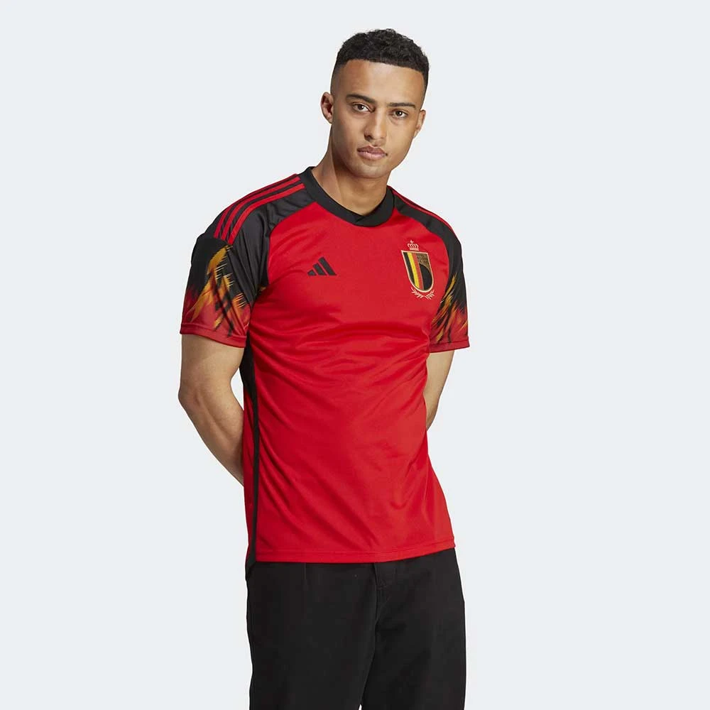 ADIDAS Men's Belgium 2022 Home Jersey - Red/Black 2 ADIDAS Men's Belgium 2022 Home Jersey - Red/Black - Image 2