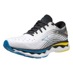 Mizuno Men's Wave Sky 6 Running Shoe - White/Cyber Yellow - Regular (D) -Patagonia Shop 411369.0034 07