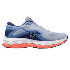 Mizuno Women's Wave Sky 7 Running Shoe - Blue Heron/Silver - Regular (B)