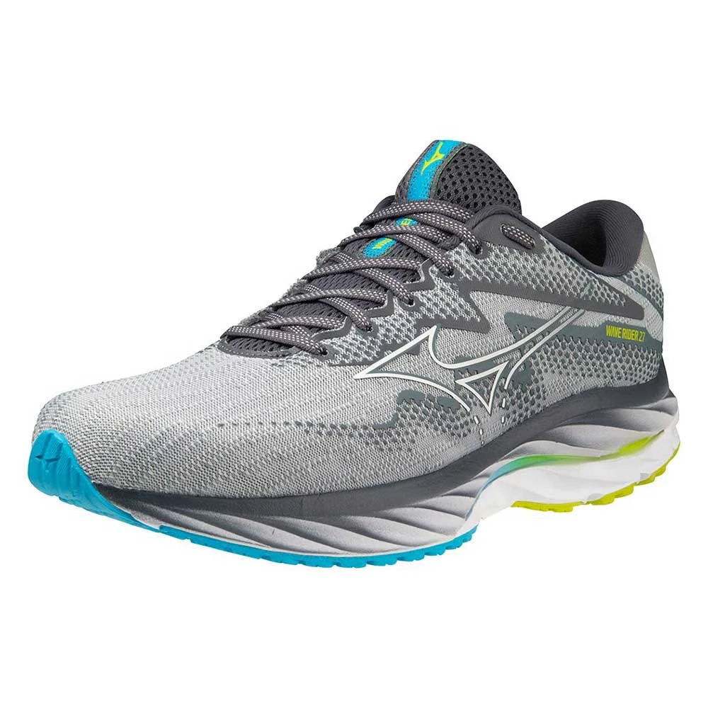 Mizuno Men's Wave Rider 27 Running Shoe - Pearl Blue/White - Regular (D) 3 Mizuno Men's Wave Rider 27 Running Shoe - Pearl Blue/White - Regular (D) - Image 3