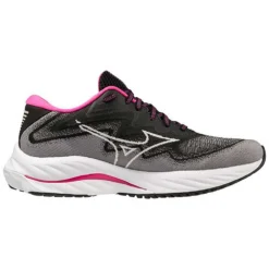 Mizuno Women's Project Zero Wave Rider 27 Running Shoe - Black/White- Regular (B)