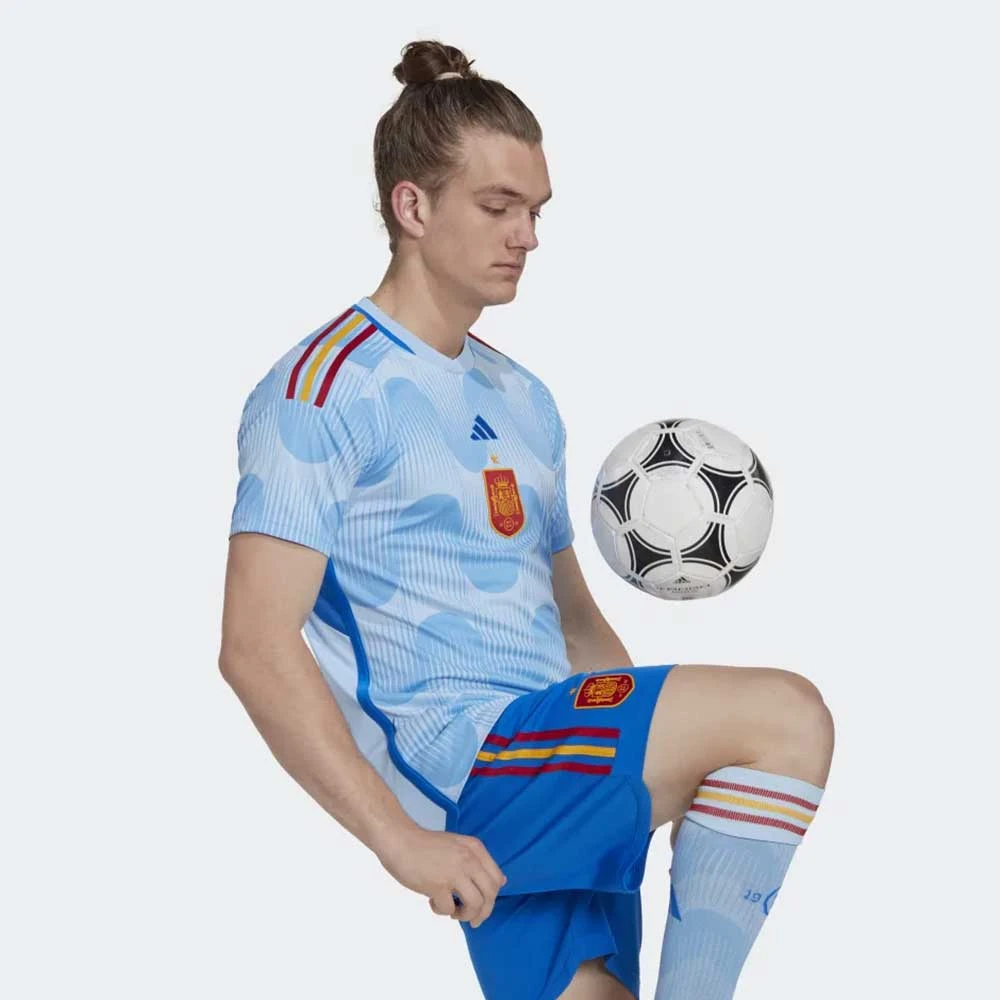ADIDAS Men's Spain 2022 Away Jersey - Glow Blue/Glory Blue 2 ADIDAS Men's Spain 2022 Away Jersey - Glow Blue/Glory Blue - Image 2