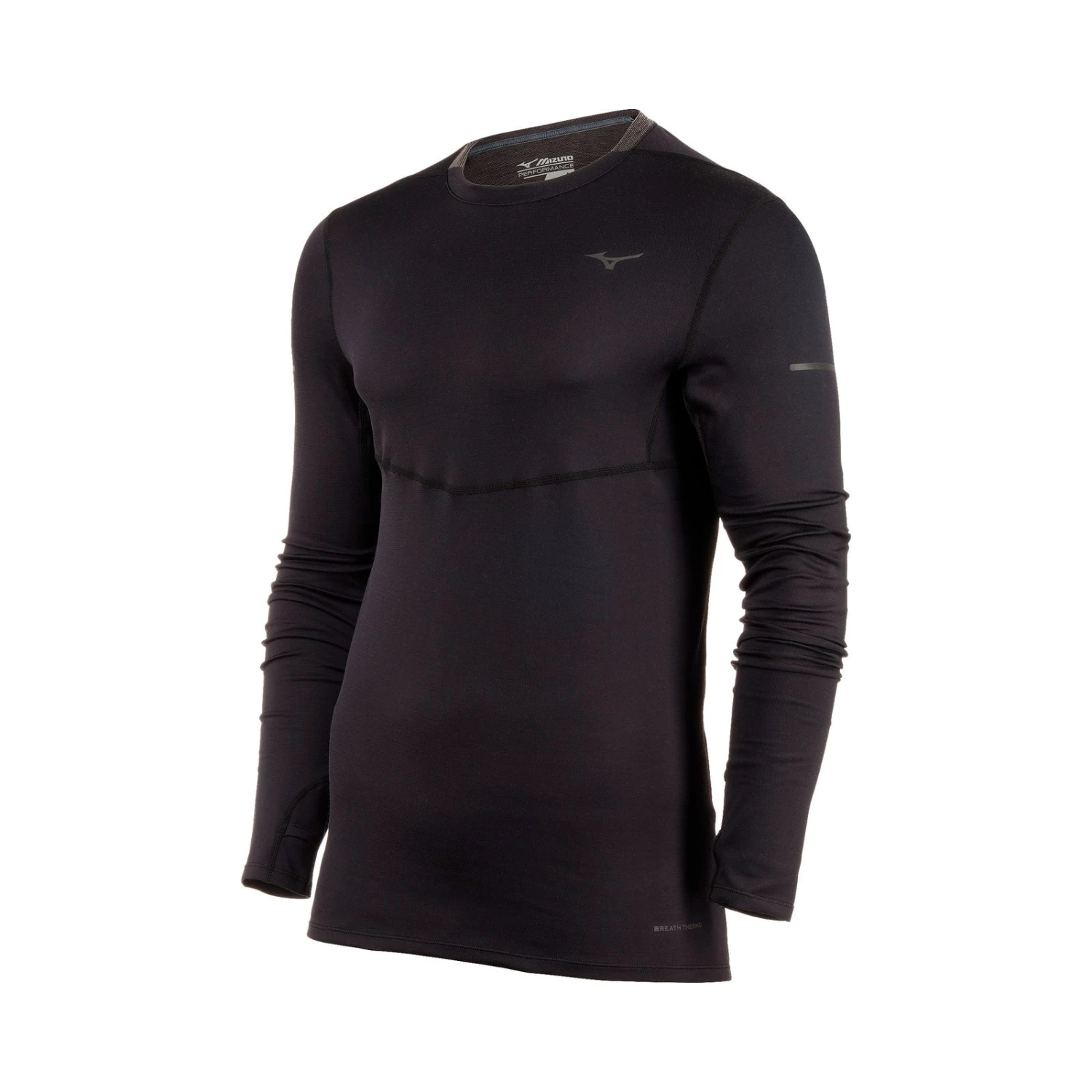 Mizuno Men's Breath Thermo Long Sleeve Top - Black 1 Mizuno Men's Breath Thermo Long Sleeve Top - Black