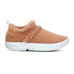 OOfos Women's OOcoozie Low Shoe Recovery Shoe - White/Chestnut