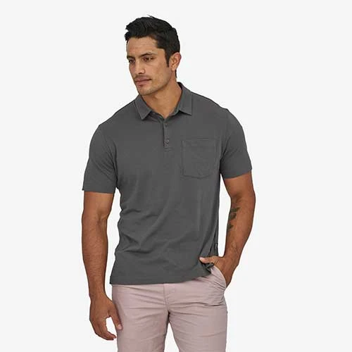 Patagonia Men's Cotton In Conversion Lightweight Polo - Forge Grey 2 Patagonia Men's Cotton In Conversion Lightweight Polo - Forge Grey - Image 2