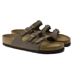 Birkenstock Women's Florida Soft Footbed Mocha Birko-Flor Nubuck Sandal- Regular/Wide -Patagonia Shop 53881 pair
