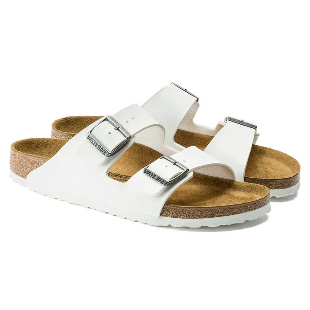 Birkenstock Women's Arizona Birko Flor Sandal- White- Medium/Narrow 2 Birkenstock Women's Arizona Birko Flor Sandal- White- Medium/Narrow - Image 2