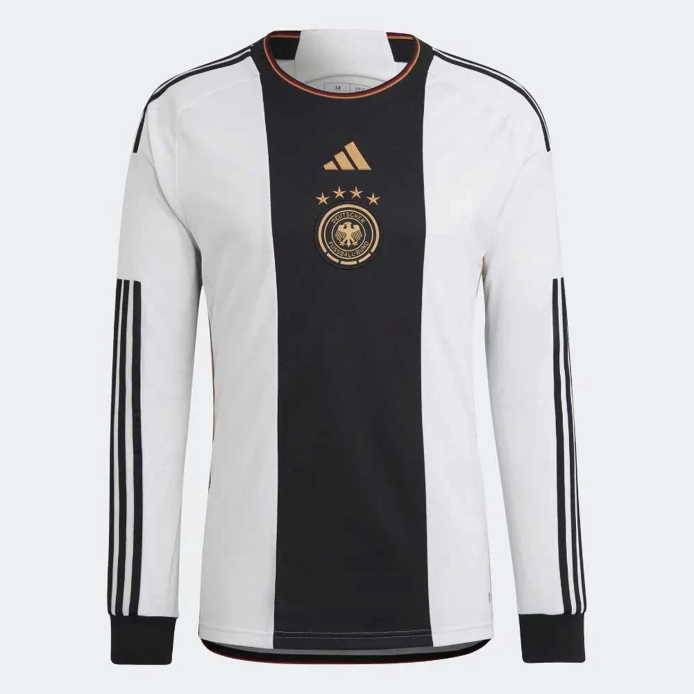 ADIDAS Men's Germany 2022 Home Long Sleeve Jersey - White 1 ADIDAS Men's Germany 2022 Home Long Sleeve Jersey - White
