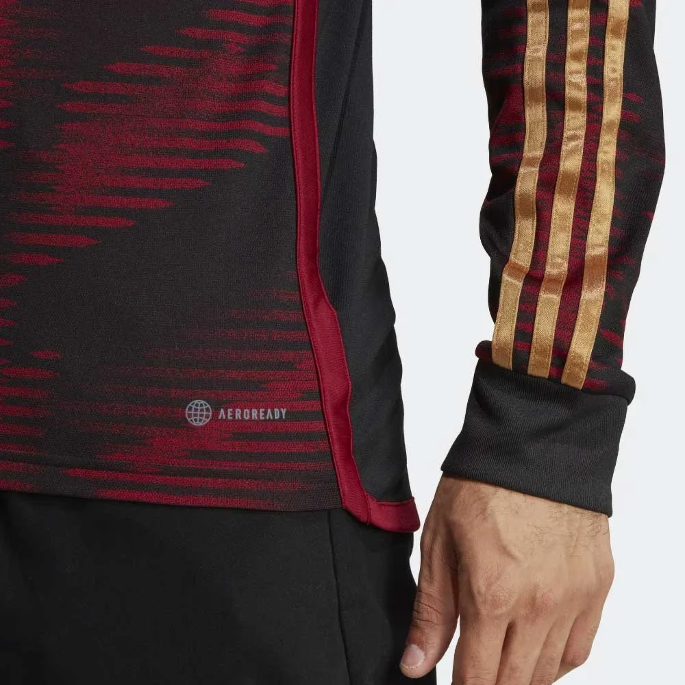 ADIDAS Men's Germany 2022 Away Long Sleeve Jersey - Black 5 ADIDAS Men's Germany 2022 Away Long Sleeve Jersey - Black - Image 5