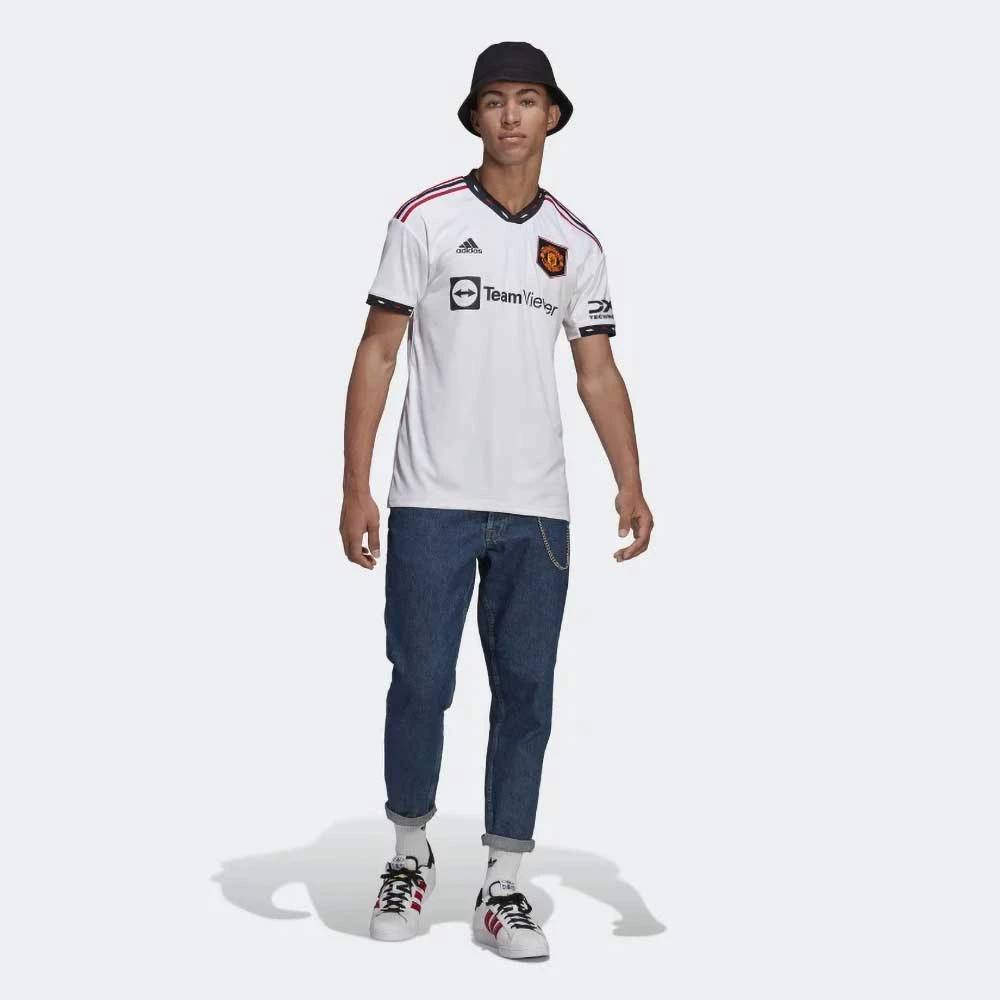 Men's Adidas Manchester United 22/23 Away Jersey - White 4 Men's Adidas Manchester United 22/23 Away Jersey - White - Image 4