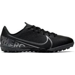Nike Jr. Mercurial Vapor 13 Academy TF Soccer Cleat - Black/Cool Grey/Metallic Cool Grey